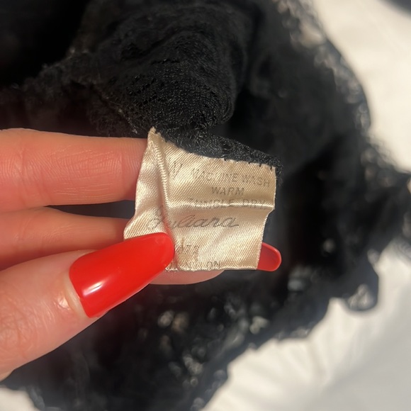 Vintage 1960’s Juliana Black Sheer Lace Ruffle High Cut Teddy Bodysuit, small - Picture 4 of 11